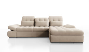 Ecksofa “Oregon“ 1L-Form, 320 x 200 cm – Sitztiefenverstellung, Arm- und Kopfteilverstellung, inklusive 3 Nierenkissen.